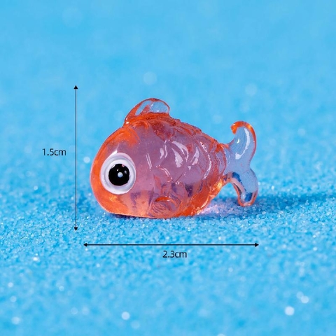 Phụ Kiện Tiểu Cảnh - Mô Hình Cá Vàng Dạ Quang - Tiểu Cảnh Trang Trí Chậu Sen đá, Hồ Cá, Bonsai, Terrarium (ZC-208)