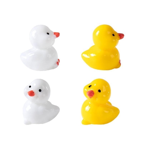 Mô hình Vịt Con, Vịt Trắng Vịt Vàng Đáng Yêu - Tiểu Cảnh Trang Trí Chậu Sen đá, Hồ Cá, Bonsai, Terrarium (ZC - 966)