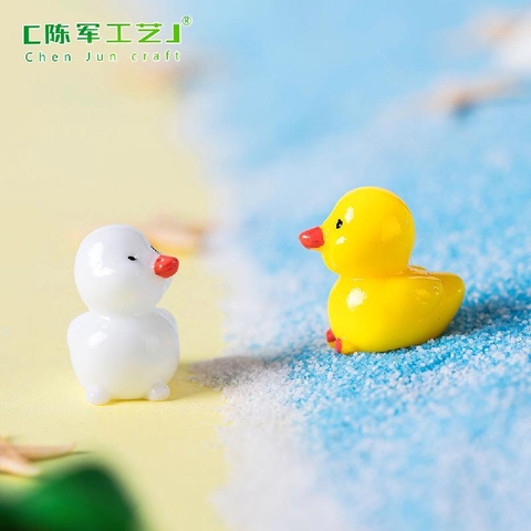 Mô hình Vịt Con, Vịt Trắng Vịt Vàng Đáng Yêu - Tiểu Cảnh Trang Trí Chậu Sen đá, Hồ Cá, Bonsai, Terrarium (ZC - 966)