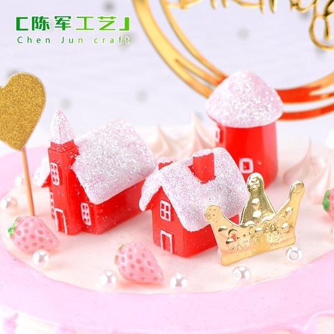 Phụ Kiện Tiểu Cảnh -Mô hình Nhà Tuyết Phủ (ZC-295) Noel, Giáng Sinh - Tiểu Cảnh Trang Trí Chậu Sen đá, Bonsai, Terrarium