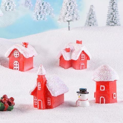Phụ Kiện Tiểu Cảnh -Mô hình Nhà Tuyết Phủ (ZC-295) Noel, Giáng Sinh - Tiểu Cảnh Trang Trí Chậu Sen đá, Bonsai, Terrarium