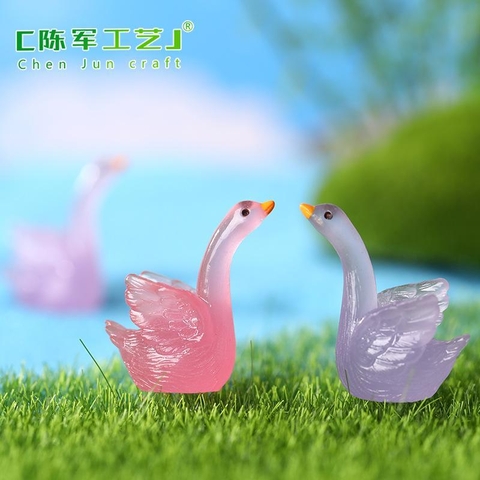 Phụ Kiện Tiểu Cảnh - Mô Hình Thiên Nga Dạ Quang (ZC-157) - Tiểu Cảnh Trang Trí Chậu Sen đá, Hồ Cá, Bonsai, Terrarium