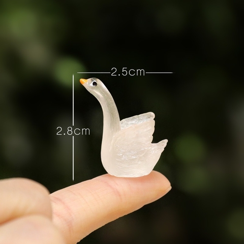 Phụ Kiện Tiểu Cảnh - Mô Hình Thiên Nga Dạ Quang (ZC-157) - Tiểu Cảnh Trang Trí Chậu Sen đá, Hồ Cá, Bonsai, Terrarium