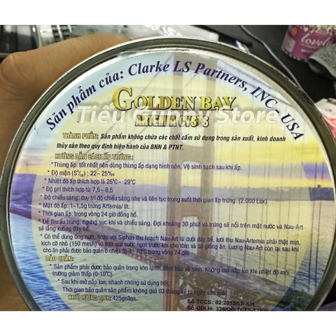 Artemia Golden Bay (lon 425gr) - Trứng Artemia Mỹ Chất Lượng nở Cao, Thời gian thu hoạch nhanh chóng 24h