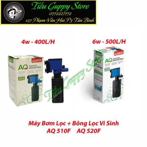 Máy Bơm Lọc Nước Tích Hợp Bông Lọc Vi Sinh AQUAWING AQ510F - AQ520F