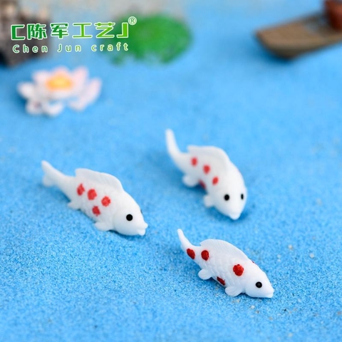 Phụ Kiện Tiểu Cảnh - Mô Hình Cá Koi, Hoa Sen, Lá Sen, Thuyền Tre (ZC-34) - Tiểu Cảnh Trang Trí