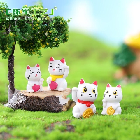 Phụ Kiện Tiểu Cảnh - Mô Hình Mèo Thần Tài Mini ( ZC - 431) - Tiểu Cảnh Trang Trí Chậu Sen đá, Hồ Cá, Bonsai, Terrarium