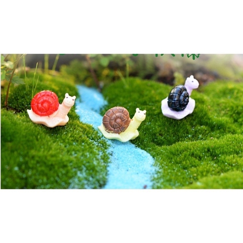 Phụ Kiện Tiểu Cảnh - Mô Hình Ốc Sên Ba Màu ( ZC - 183) - Tiểu Cảnh Trang Trí Chậu Sen đá, Hồ Cá, Bonsai, Terrarium