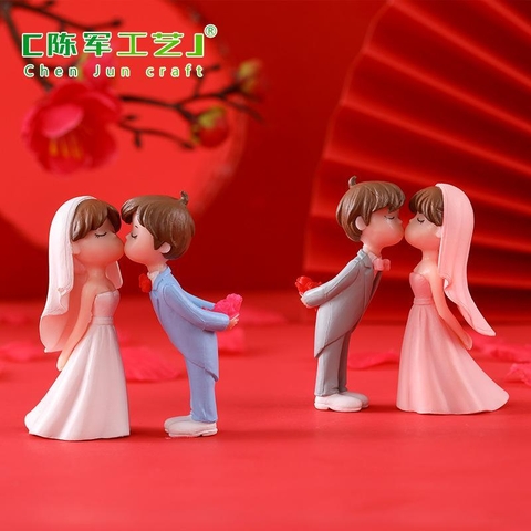 Phụ Kiện Tiểu Cảnh - Mô Hình Cặp Đôi Đám Cưới (PK-630) - Tiểu Cảnh Trang Trí Chậu Sen đá, Hồ Cá, Bonsai, Terrarium