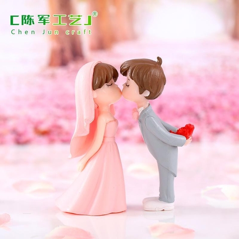 Phụ Kiện Tiểu Cảnh - Mô Hình Cặp Đôi Đám Cưới (PK-630) - Tiểu Cảnh Trang Trí Chậu Sen đá, Hồ Cá, Bonsai, Terrarium