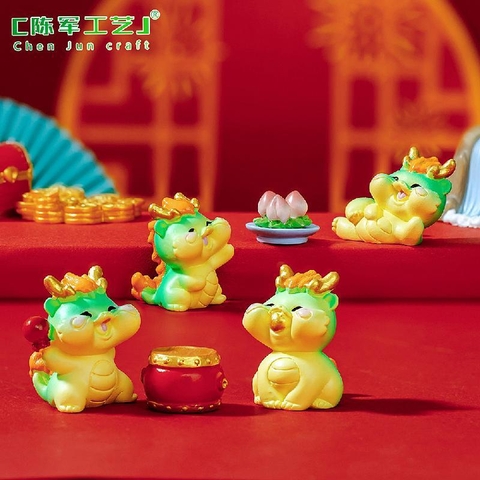 Phụ Kiện Tiểu Cảnh - Mô Hình Rồng Vàng Năm Mới (ZC-946) - Tiểu Cảnh Trang Trí Chậu Sen đá, Hồ Cá, Bonsai, Terrarium