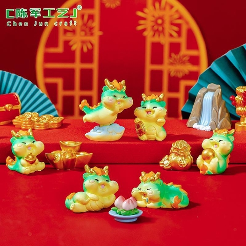 Phụ Kiện Tiểu Cảnh - Mô Hình Rồng Vàng Năm Mới (ZC-946) - Tiểu Cảnh Trang Trí Chậu Sen đá, Hồ Cá, Bonsai, Terrarium