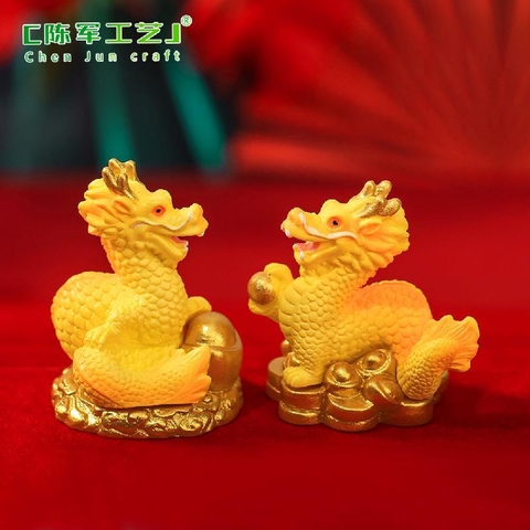 Phụ Kiện Tiểu Cảnh - Mô Hình Rồng Vàng Năm Mới (ZC-932) - Tiểu Cảnh Trang Trí Chậu Sen đá, Hồ Cá, Bonsai, Terrarium