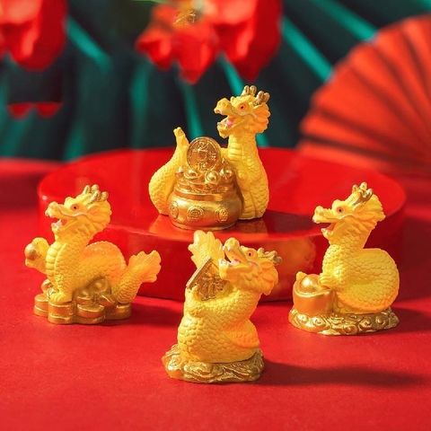 Phụ Kiện Tiểu Cảnh - Mô Hình Rồng Vàng Năm Mới (ZC-932) - Tiểu Cảnh Trang Trí Chậu Sen đá, Hồ Cá, Bonsai, Terrarium