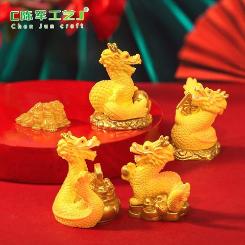 Phụ Kiện Tiểu Cảnh - Mô Hình Rồng Vàng Năm Mới (ZC-932) - Tiểu Cảnh Trang Trí Chậu Sen đá, Hồ Cá, Bonsai, Terrarium