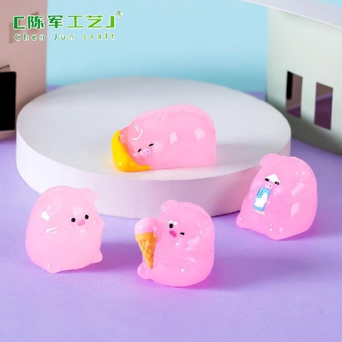 Phụ Kiện Tiểu Cảnh - Mô Hình Heo Con, Heo Dạ Quang (ZC-979) - Tiểu Cảnh Trang Trí Chậu Sen đá, Hồ Cá, Bonsai, Terrarium