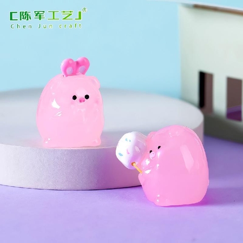 Phụ Kiện Tiểu Cảnh - Mô Hình Heo Con, Heo Dạ Quang (ZC-979) - Tiểu Cảnh Trang Trí Chậu Sen đá, Hồ Cá, Bonsai, Terrarium