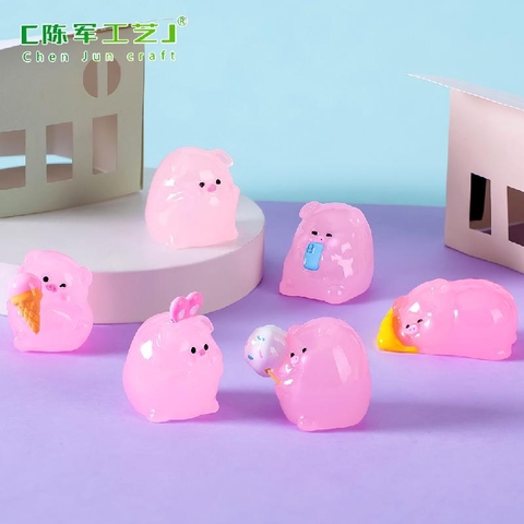 Phụ Kiện Tiểu Cảnh - Mô Hình Heo Con, Heo Dạ Quang (ZC-979) - Tiểu Cảnh Trang Trí Chậu Sen đá, Hồ Cá, Bonsai, Terrarium