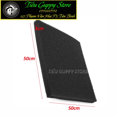 Bông Mút Lọc Đen - Vật Liệu Lọc Cho Hồ Cá Size 50x50cm và 100cm x 100cm (dầy 3cm)