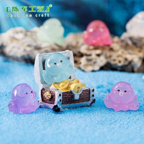 Phụ Kiện Tiểu Cảnh - Mô Hình Bạch Tuộc Dạ Quang (ZC-211) - Trang Trí Chậu Sen đá, Hồ Cá, Bonsai, Terrarium