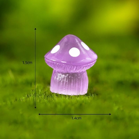 Phụ Kiện Tiểu Cảnh - Nấm Dạ Quang Nhiều Màu (ZC - 433) - Tiểu Cảnh Trang Trí Chậu Sen đá, Hồ Cá, Bonsai, Terrarium