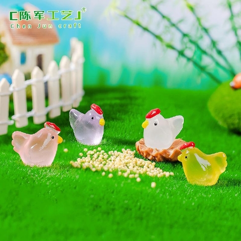 Phụ Kiện Tiểu Cảnh - Gà Mái, Gà Mẹ, Gà Dạ Quang (ZC-987) - Tiểu Cảnh Trang Trí Chậu Sen đá, Hồ Cá, Bonsai, Terrarium