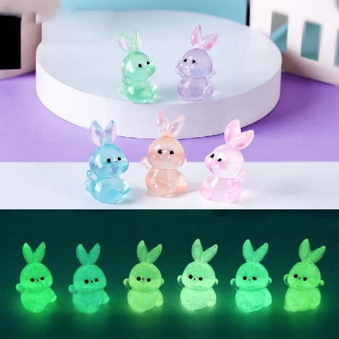 Phụ Kiện Tiểu Cảnh - Thỏ Con, Thỏ Dạ Quang (ZC-975) - Tiểu Cảnh Trang Trí Chậu Sen đá, Hồ Cá, Bonsai, Terrarium