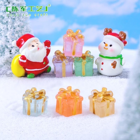 Phụ Kiện Tiểu Cảnh - Hộp Quà Giáng Sinh Dạ Quang (ZC-1055) - Tiểu Cảnh Trang Trí Chậu Sen đá, Hồ Cá, Bonsai, Terrarium