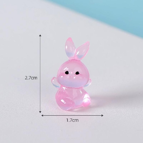 Phụ Kiện Tiểu Cảnh - Thỏ Con, Thỏ Dạ Quang (ZC-975) - Tiểu Cảnh Trang Trí Chậu Sen đá, Hồ Cá, Bonsai, Terrarium