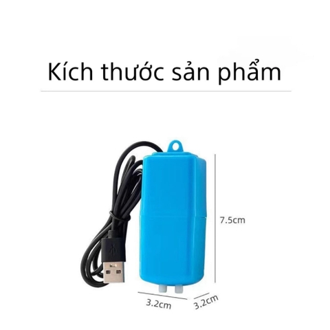 Máy Sủi Oxy Mini Kết Nối đầu USB - Êm Và Nhẹ tiếng - Sử dụng cho hồ cá cảnh hoặc đi câu cá