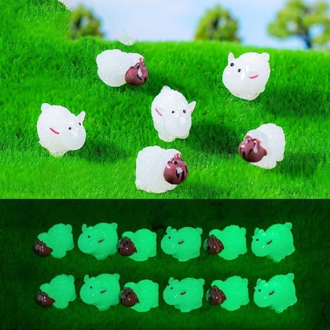 Phụ Kiện Tiểu Cảnh - Cừu Dạ Quang (ZC-971) - Tiểu Cảnh Trang Trí Chậu Sen đá, Hồ Cá, Bonsai, Terrarium