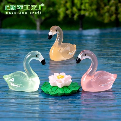 Phụ Kiện Tiểu Cảnh - Hồng hạc nhỏ dạ quang (ZC-1025) - Tiểu Cảnh Trang Trí Chậu Sen đá, Hồ Cá, Bonsai, Terrarium