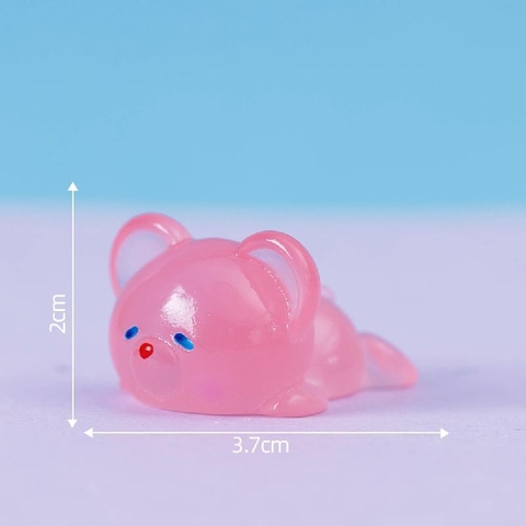 Phụ Kiện Tiểu Cảnh - Gấu con dạ quang, gấu hồng (ZC-1031)-Tiểu Cảnh Trang Trí Chậu Sen đá, Hồ Cá, Bonsai, Terrarium