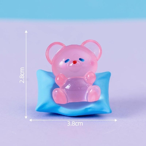 Phụ Kiện Tiểu Cảnh - Gấu con dạ quang, gấu hồng (ZC-1031)-Tiểu Cảnh Trang Trí Chậu Sen đá, Hồ Cá, Bonsai, Terrarium