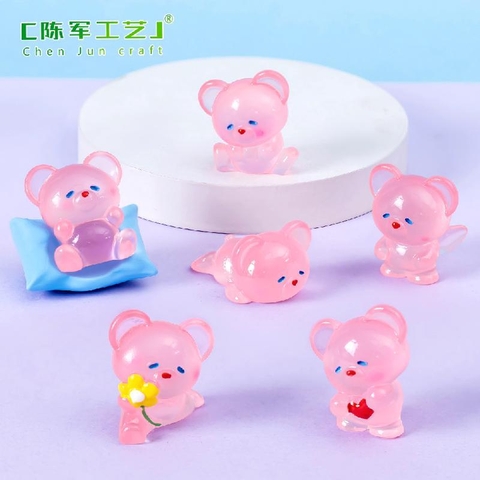 Phụ Kiện Tiểu Cảnh - Gấu con dạ quang, gấu hồng (ZC-1031)-Tiểu Cảnh Trang Trí Chậu Sen đá, Hồ Cá, Bonsai, Terrarium