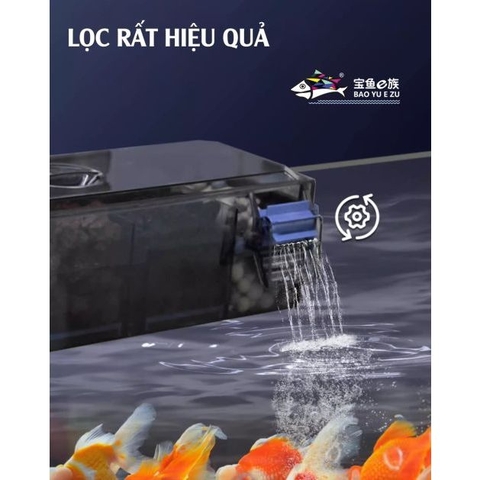 Máng Lọc Tràn Trên Kèm Máy Bơm BAOYU Cho Hồ Cá Cảnh, Thủy Sinh G-30, G50, G60 (Chưa có gồm VLL)