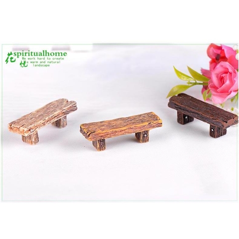 Phụ Kiện Tiểu Cảnh - Ghế Băng Bằng Gỗ (ZC-111) - Tiểu Cảnh Trang Trí Chậu Sen đá, Hồ Cá, Bonsai, Terrarium