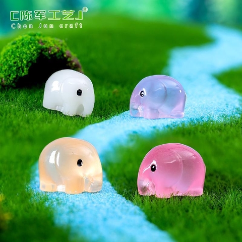 Phụ Kiện Tiểu Cảnh - Voi Con Dạ Quang (ZC-1072) - Tiểu Cảnh Trang Trí Hồ Cá, Bonsai, Terrarium