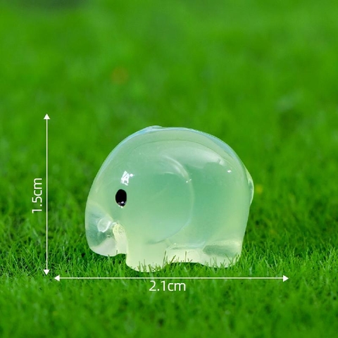 Phụ Kiện Tiểu Cảnh - Voi Con Dạ Quang (ZC-1072) - Tiểu Cảnh Trang Trí Hồ Cá, Bonsai, Terrarium