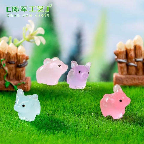 Phụ Kiện Tiểu Cảnh - Heo Con Dạ Quang (ZC-380) - Tiểu Cảnh Trang Trí Hồ Cá, Bonsai, Terrarium