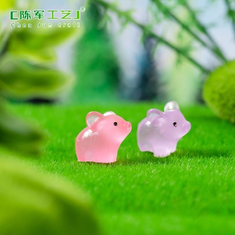 Phụ Kiện Tiểu Cảnh - Heo Con Dạ Quang (ZC-380) - Tiểu Cảnh Trang Trí Hồ Cá, Bonsai, Terrarium