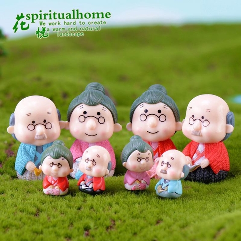 Mô Hình Cặp Đôi Ông Bà Nhật Bản (ZC-246) - Tiểu Cảnh Trang Trí Chậu Sen đá, Hồ Cá, Bonsai, Terrarium