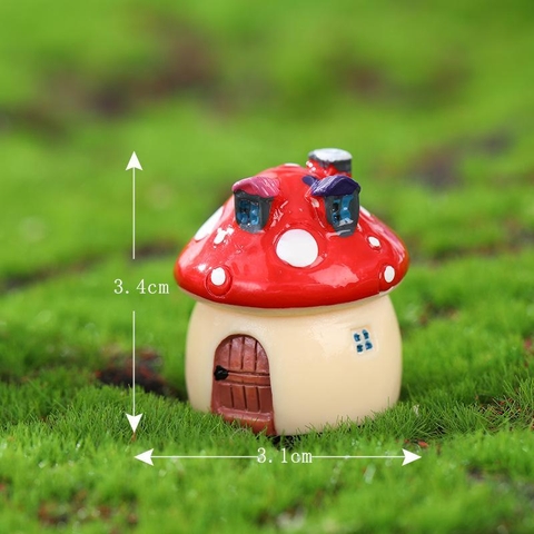 Mô Hình Nhà Nấm (ZC-706) - Mô hình phụ kiện trang trí sen đá, terrarium, hồ cá, bàn làm việc, bàn học