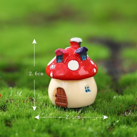 Mô Hình Nhà Nấm (ZC-706) - Mô hình phụ kiện trang trí sen đá, terrarium, hồ cá, bàn làm việc, bàn học