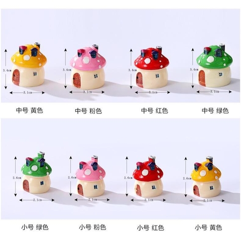 Mô Hình Nhà Nấm (ZC-706) - Mô hình phụ kiện trang trí sen đá, terrarium, hồ cá, bàn làm việc, bàn học