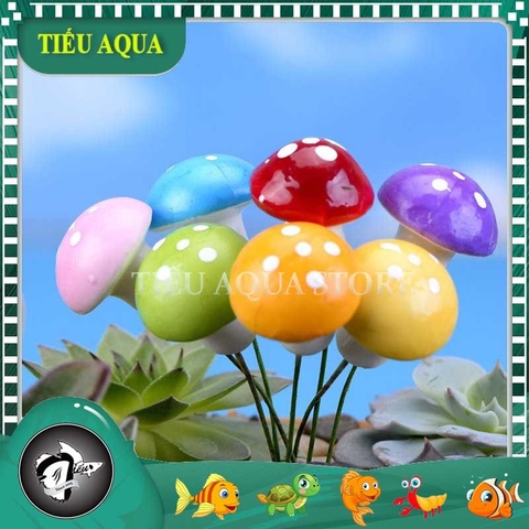 Phụ Kiện Tiểu Cảnh - Mô Hình Nấm Xốp Size 2Cm (ZC-726) - Tiểu Cảnh Trang Trí Chậu Sen đá, Hồ Cá, Bonsai, Terrarium