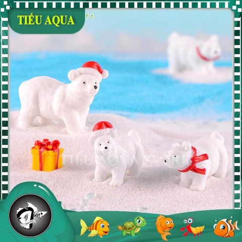 Phụ Kiện Tiểu Cảnh - Mô hình Noel, Giáng Sinh, Gấu Bắc Cực (ZC-334) - Tiểu Cảnh Trang Trí