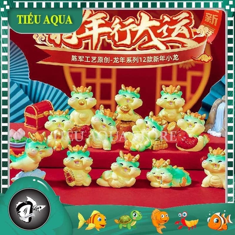 Phụ Kiện Tiểu Cảnh - Mô Hình Rồng Vàng Năm Mới (ZC-946) - Tiểu Cảnh Trang Trí Chậu Sen đá, Hồ Cá, Bonsai, Terrarium