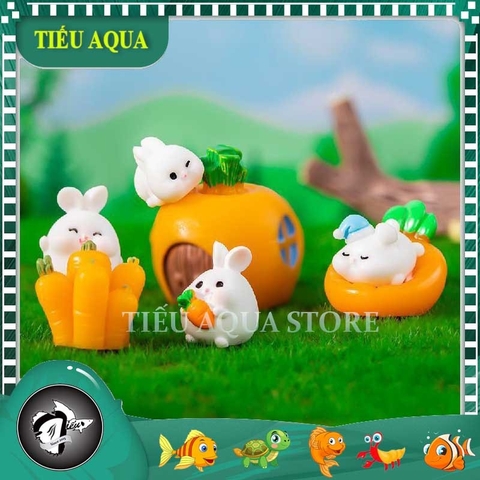 Phụ Kiện Tiểu Cảnh - Mô Hình Thiên Đường Thỏ Mini (ZC-138) - Tiểu Cảnh Trang Trí Chậu Sen đá, Hồ Cá, Bonsai, Terrarium