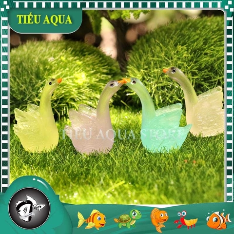 Phụ Kiện Tiểu Cảnh - Mô Hình Thiên Nga Dạ Quang (ZC-157) - Tiểu Cảnh Trang Trí Chậu Sen đá, Hồ Cá, Bonsai, Terrarium